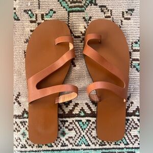 NWOT Madewell Gabi Asymmetric Sandals in Warm Coffee